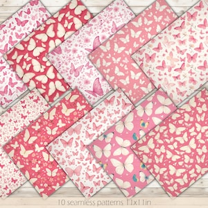 Farfalla rosa senza cuciture Farfalla Texture Farfalle Carta digitale Farfalla Modello Farfalla Carta stampabile Farfalla Sfondo