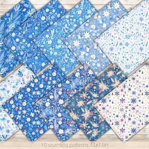 Winter Digitales Papier Floral Winter Druckbares Papier Winter Blumenmuster Winter-Hintergrund Winter Nahtloses Muster Winter-Blumen-Textur