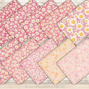 Carta stampabile Margherita Modello margherita Sfondo margherita Modello senza cuciture margherita Carta margherita carina Carta per scrapbooking Margherita Carta digitale