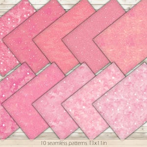 Roze sterrenstelsel Afdrukbaar papier Sterrenhemelpatroon Glitter Galaxy-achtergrond Roze sterrenbeelden Naadloos patroon Sterrenbeelden Digitaal papier