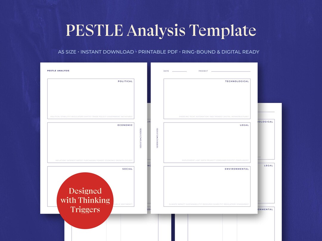 Draft Pestle Matrix.pdf Printable PESTLE Analysis Template, A5 Business Strategy (digital ...