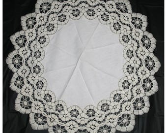 Centrotavola/topper da tavola vintage Torchon Cluny Bobbin Lace, 81 cm (32 pollici)