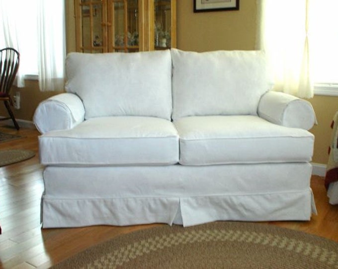 Heavy White Brushed Cotton Twill Fabric Upholstery Slipcovers Pure
