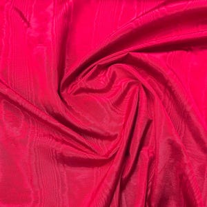 Red Moire Fabric Cotton Blend Taffeta Home Decor Drapery Heavy Lining Fiber Art Crafting Watermark