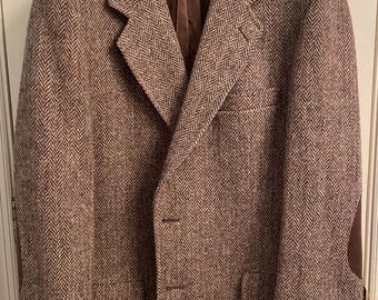 Harris Tweed Blazer Men’s Size 40 Brown Herringbone Sportscoat