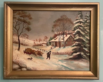 American Folk Art Original Painting Artist Signed