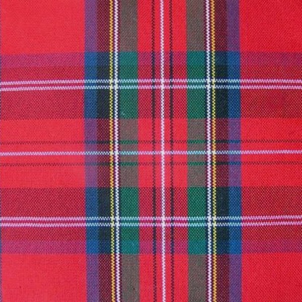 RESERVED FOR JEFFREY Royal Stewart Red Tartan Plaid Fabric  For Home Decorating Tablecloth Upholstery Apparel