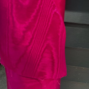 Moire Fabric Rich Pink Fuschia Cotton Blend Upholstery Drapery Apparel Lining Fiber Art Crafting