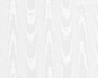 Tela Moire blanca clásica con marca de agua, mezcla de algodón, tafetán, forro para cortinas, arte textil y manualidades.