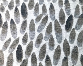 Solarium Outdoor Upholstery Fabric Lotus Brown Black Taupe Gray White Small Contemporary Pattern 62x54