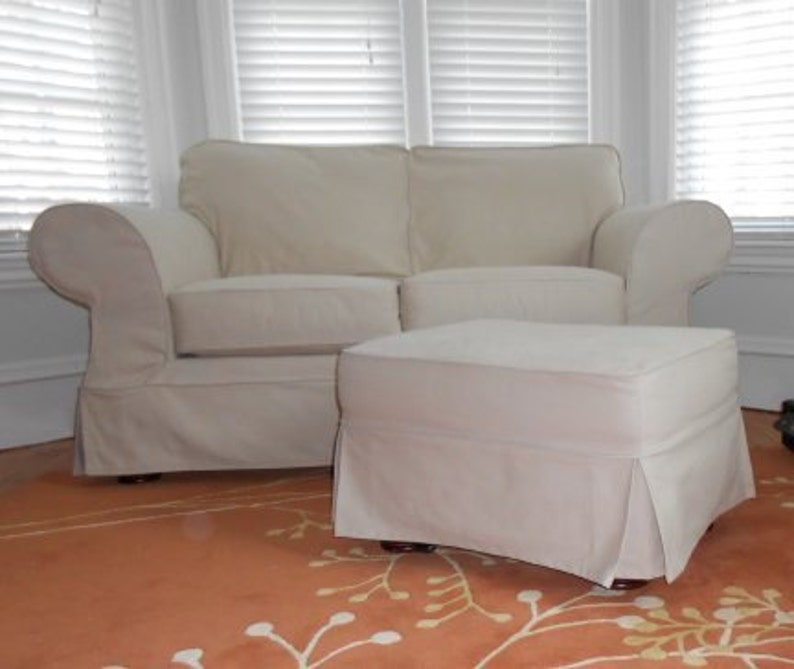 Brushed Twill Upholstery Fabric Slipcovers Cotton Natural Etsy