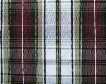 Khaki Wine Black White Plaid Fabric Multipurpose Reversible