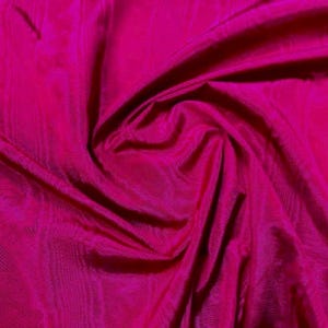 Moire Fabric Rich Pink Scarlet Cotton Blend Upholstery Drapery Apparel Lining Fiber Art Crafting