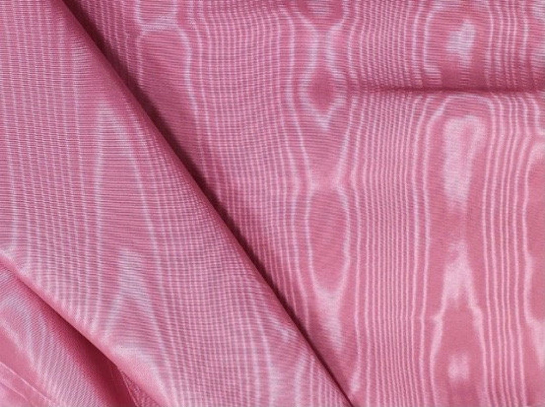 Pink Moire Fabric Cotton Blend Multipurpose Watermark Drapery Lining