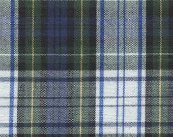 Tela a cuadros azul, verde y blanco para uniformes escolares, tartán de algodón, ropa, manualidades, acolchado y decoración del hogar.