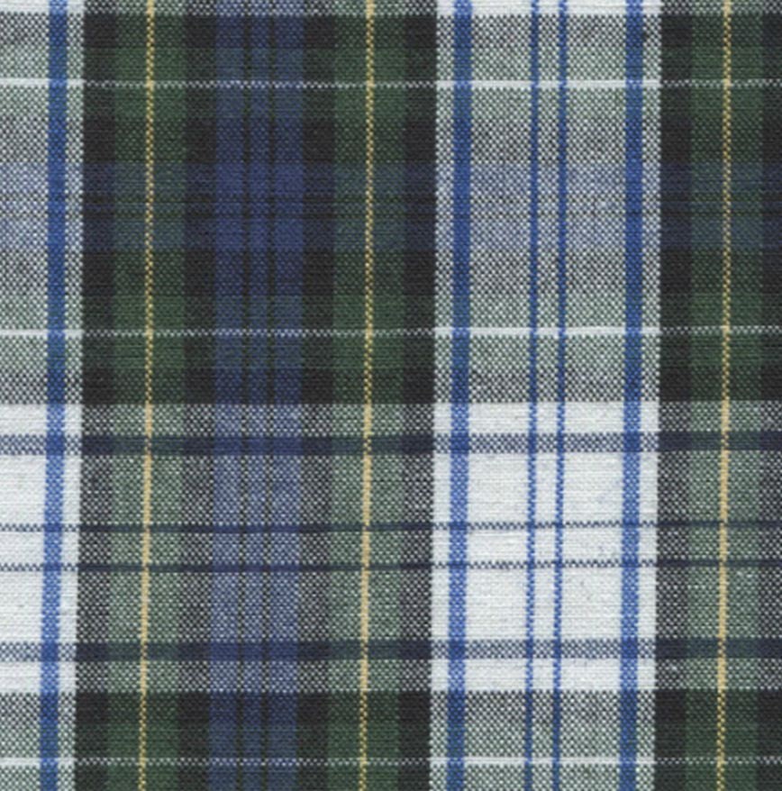 Blue Green White School Uniform Plaid Tartan Cotton Fabric Etsy