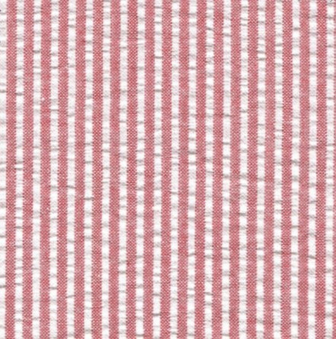 Seersucker Fabric Red White Stripe Cotton Blend Yarn Dyed Seersucker Fabric Red White Stripe Cotton Blend Yarn Dyed