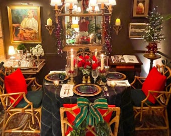 Mantel a cuadros navideño: Tartán personalizado, banquete de Navidad, cualquier tamaño.