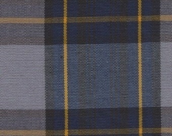 Tela a cuadros azul marino, gris, dorado y negro, para ropa, decoración del hogar, colchas, cortinas, uniformes escolares.