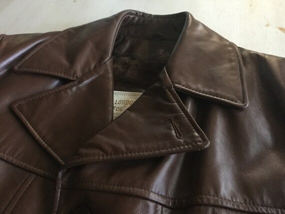 Vintage Mens Um Brown Leather Car Coat London Fog Size 40 - London Fog Leather Jacket Mens Vintage Mens Um Brown Leather Car Coat London Fog Size 40 - London Fog Leather Jacket Mens