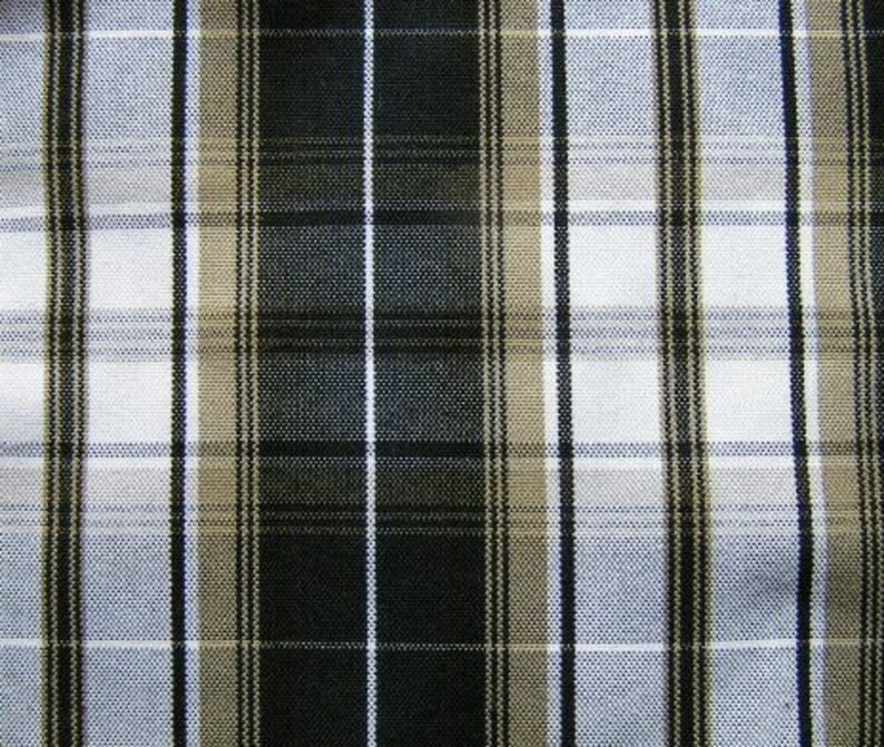 Black Khaki White Plaid Upholstery Slipcover Apparel Craft Etsy