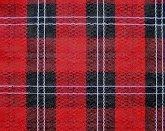 Tela a cuadros rojos y negros para fundas de muebles, ropa, bodas, banquetes, manteles y multiusos.