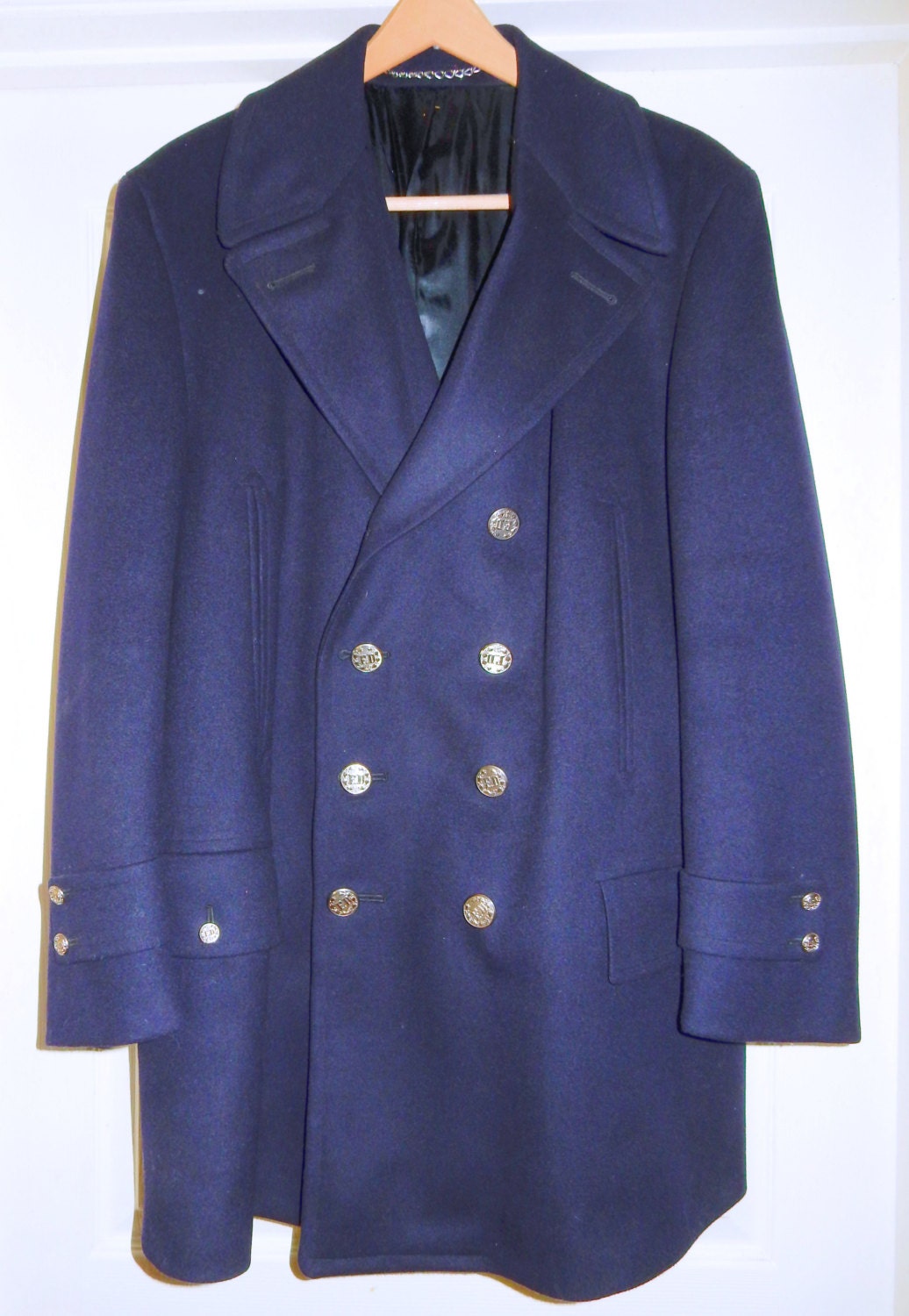 Fireman's Wool Dress Jacket Large XL Tall Long Uniform - Etsy