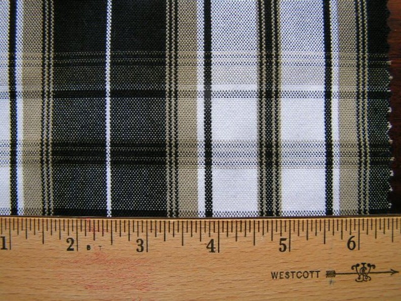 Black Khaki White Plaid Upholstery Slipcover Apparel Craft Etsy