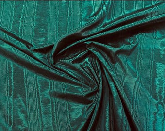 Retazo de tela de tafetán de mezcla de algodón moiré color verde abeto (137 cm de ancho)