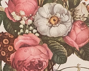 Vintage French Country Art Jean Provost of PARIS ETCHING SOCIETY Floral Bouquets Set of 3
