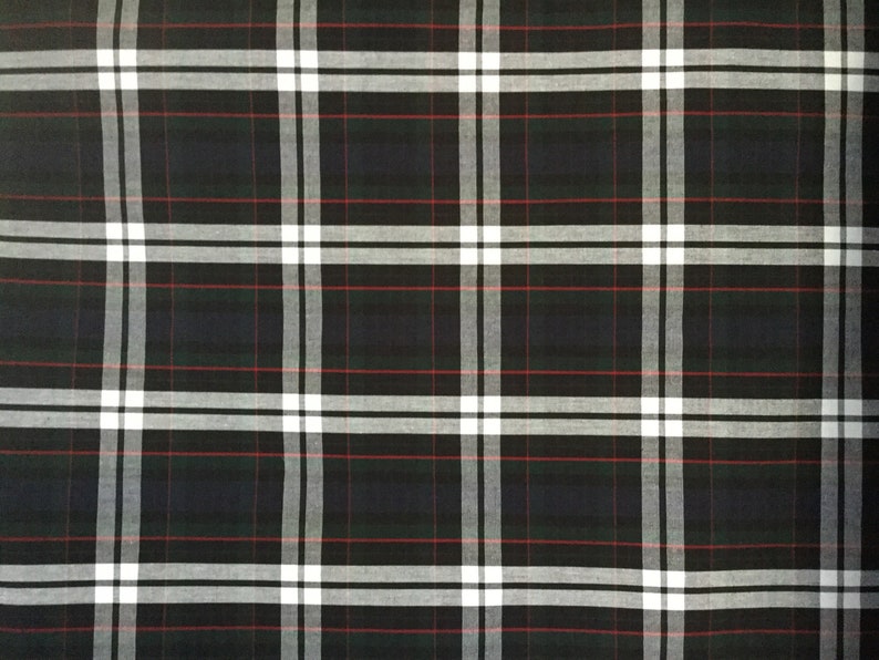 School Uniform Plaid Fabric Green Navy White Red Drapery Etsy