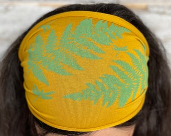 Samambaia, Libélula, Faixa de cabeça, Amarelo, Faixa de ioga, Faixa de caminhada, Faixa larga, Jersey de algodão, Caminhante, Amante da natureza