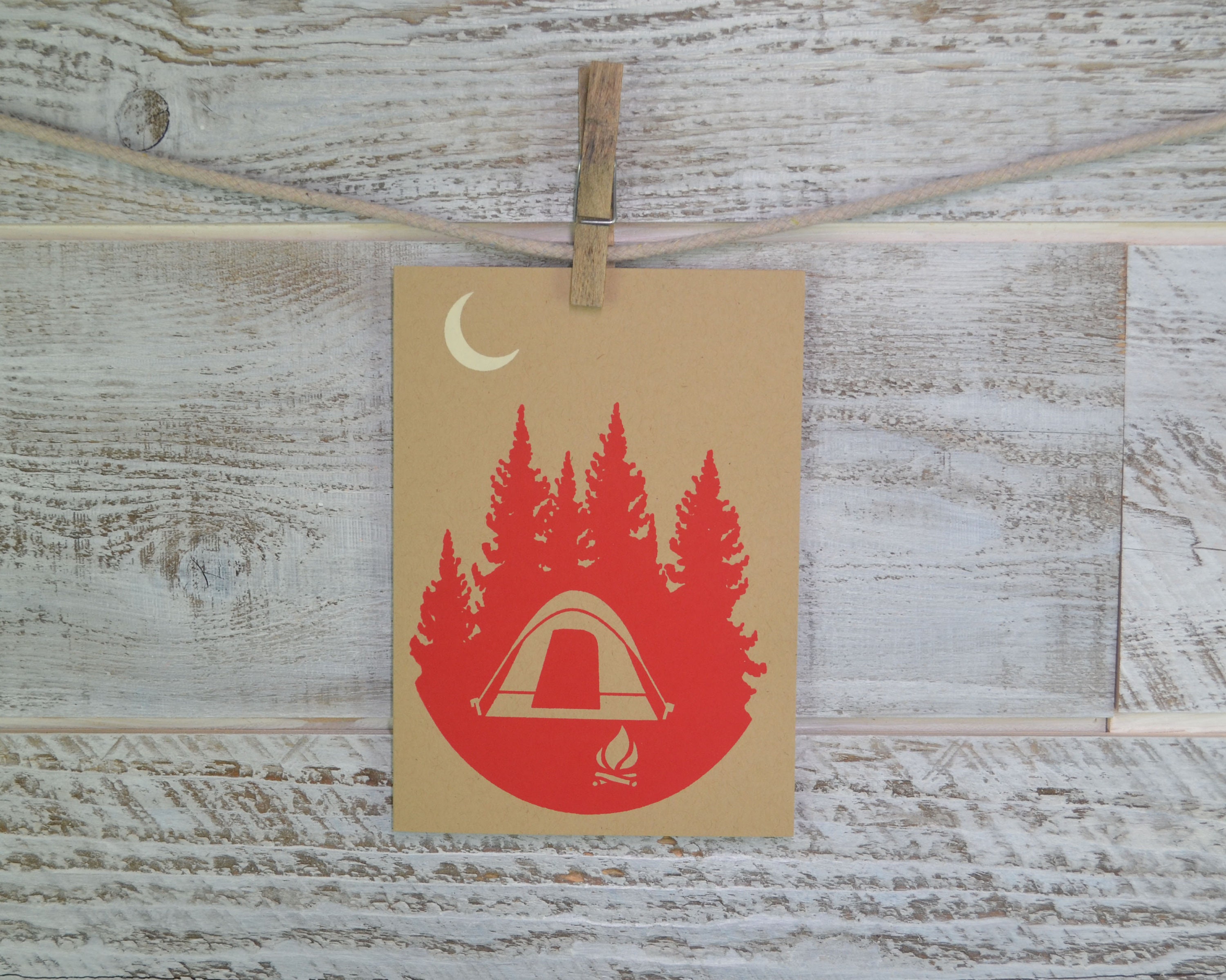 Compostable Card Camping, Hiking, Blank Card, Recycled Paper, Compostable Plastic, Eco ...