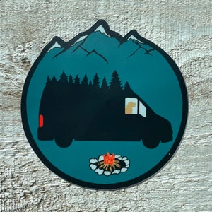 Vanlife, Van Dog, Adventure Seeker, Nature Sticker, Computer Sticker, Water Bottle Sticker, Dishwasher Safe, Weatherproof, Sticker Club