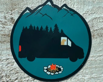 Vanlife, Van Dog, Adventure Seeker, Nature Sticker, Computer Sticker, Water Bottle Sticker, Dishwasher Safe, Weatherproof, Sticker Club
