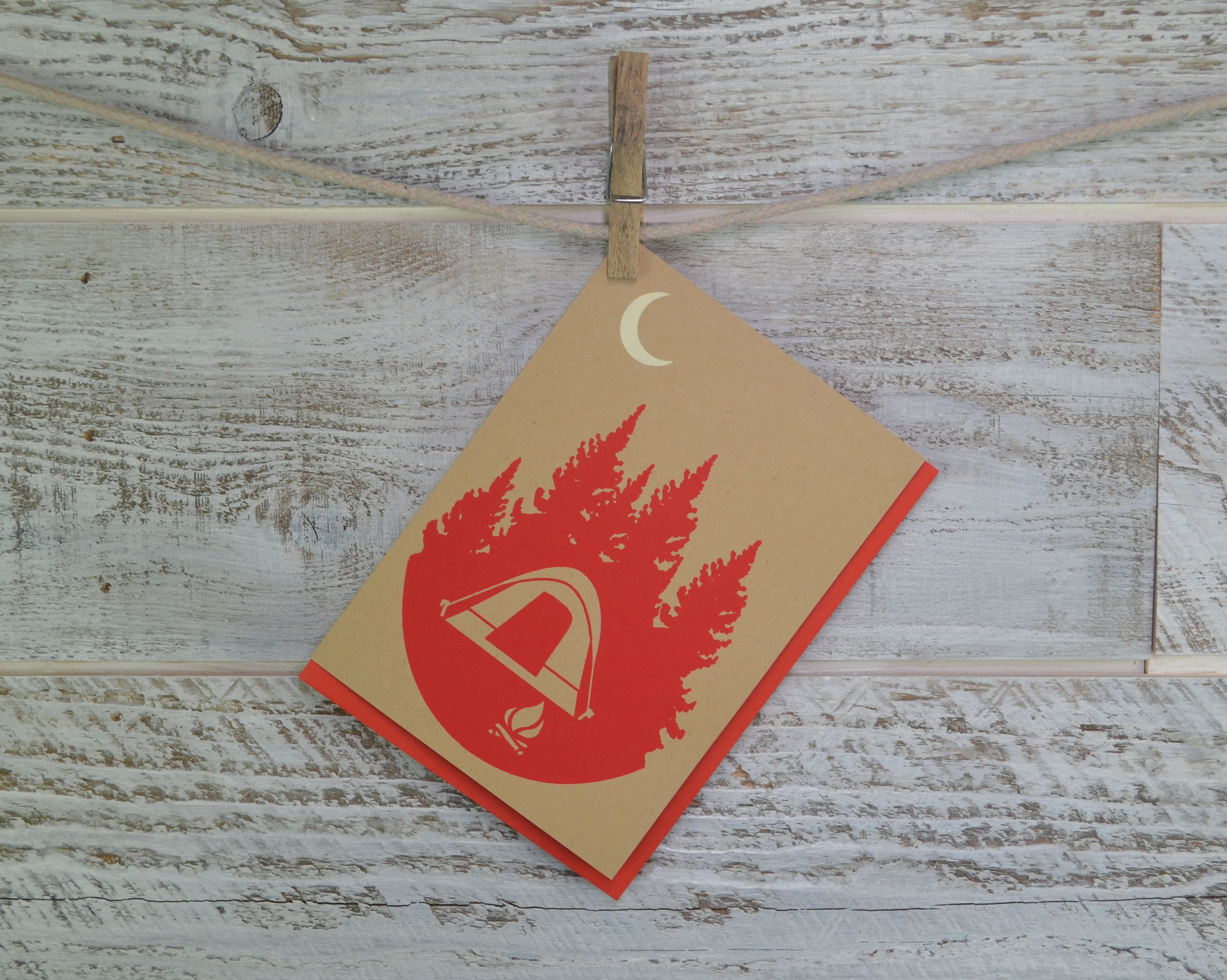 Compostable Card Camping, Hiking, Blank Card, Recycled Paper, Compostable Plastic, Eco ...