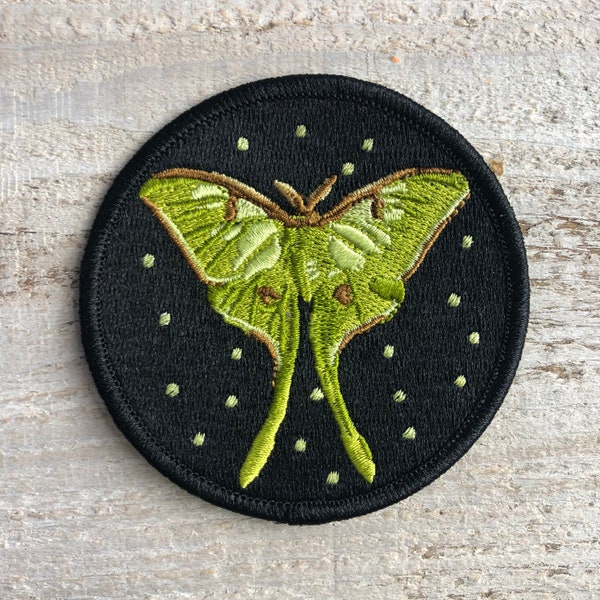 Luna Moth Patch, Nature Patch, Explore Patch, Backpack Patch, Hiking Patch, Wilderness Patch, Embroidered Patch, Iron On Patch, Sew On Patch
