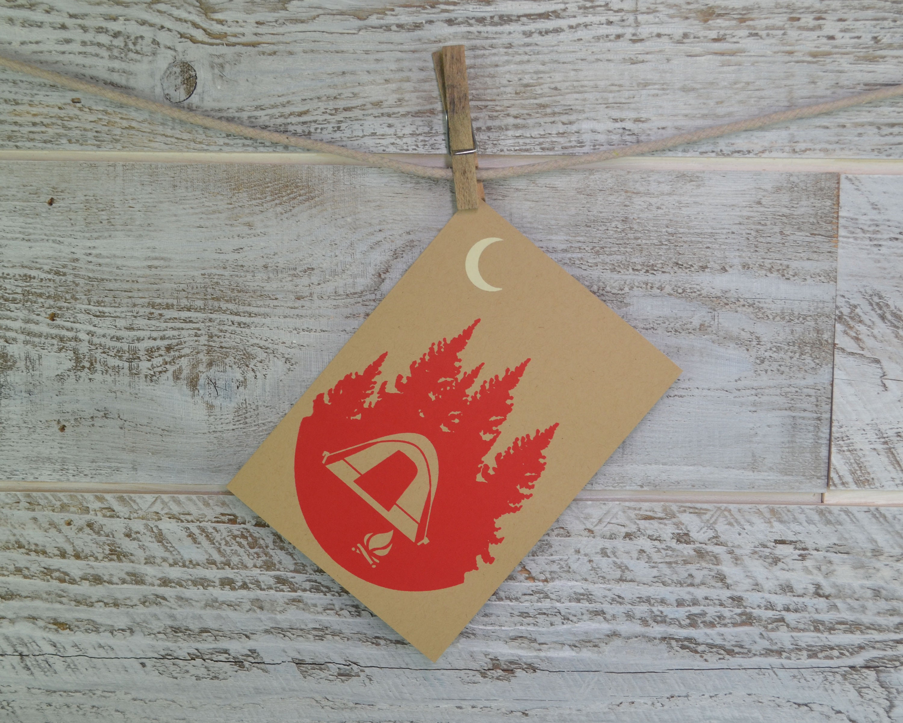 Compostable Card Camping, Hiking, Blank Card, Recycled Paper, Compostable Plastic, Eco ...