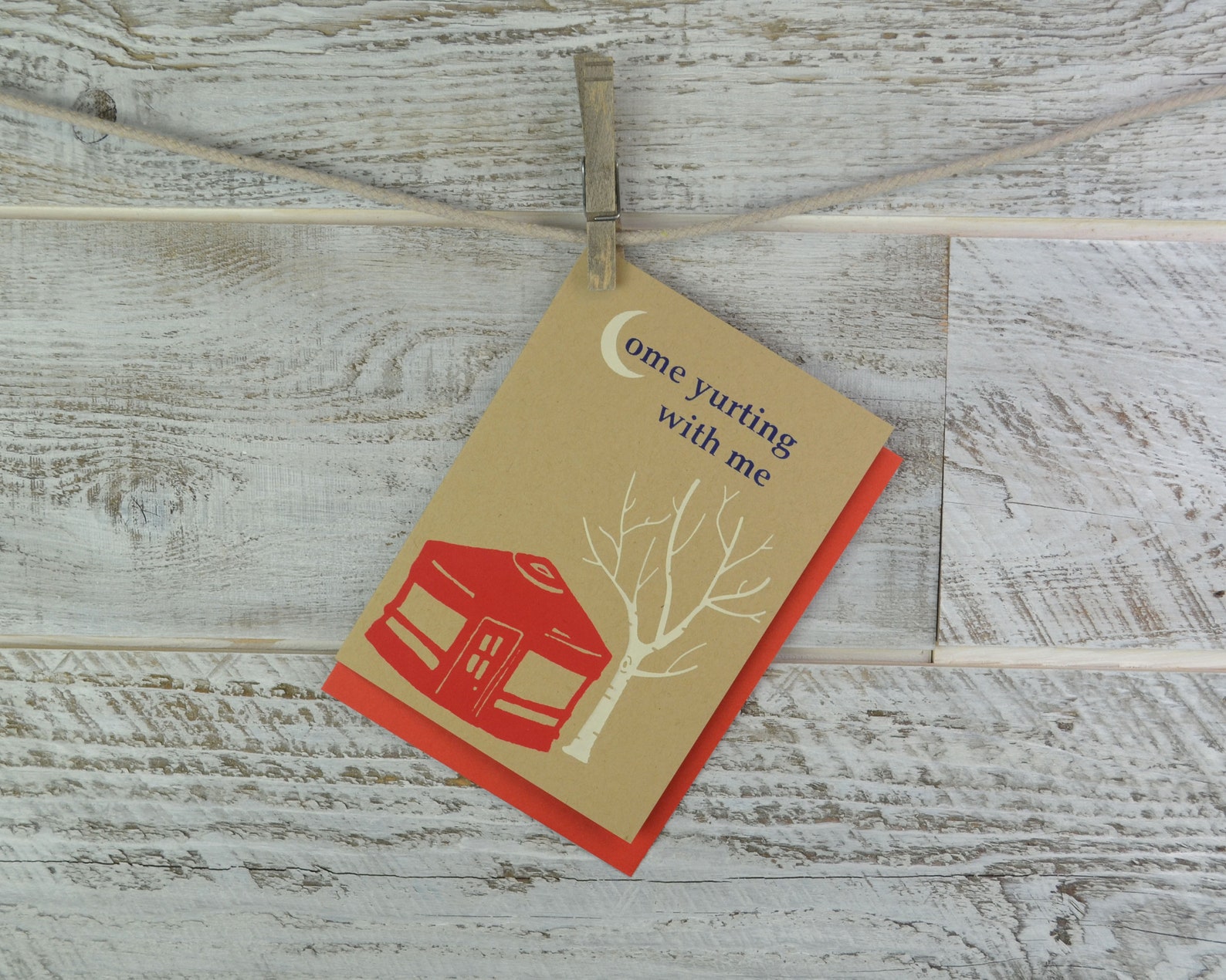 Yurt Camping, Screen Print Card, Camping Card, Adventure Card, 5x7 ...