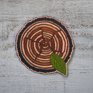 Stump, Tree, Wood, Nature Patch, Outdoor Patch, Hiking Patch, Embroidered Patch, Wilderness Patch, Iron On Patch, Sew On Patch,