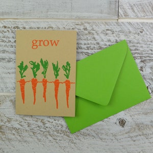 Tarjeta de estímulo, nuevo bebé, tarjeta de jardinero, tarjeta en blanco, papel reciclado, plástico compostable, ecológico, nueva tarjeta de mamá