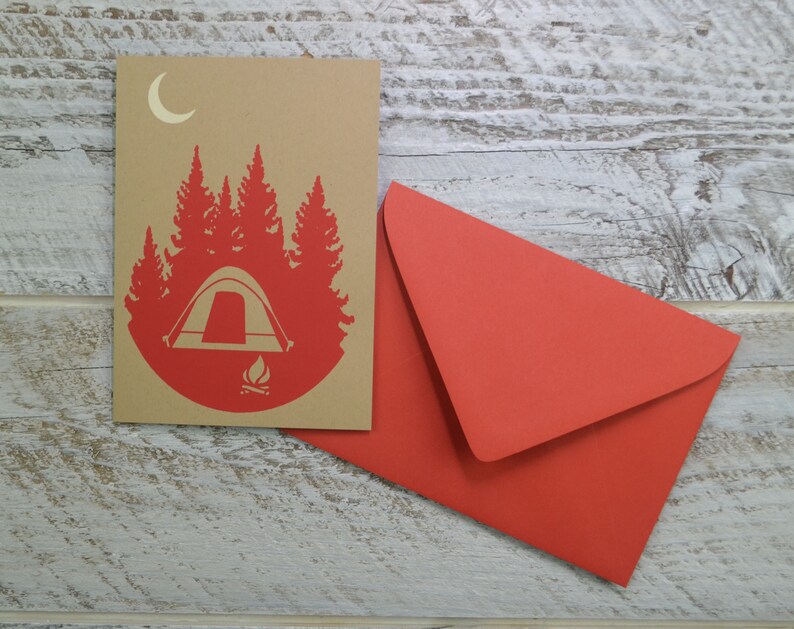 Compostable Card Camping, Hiking, Blank Card, Recycled Paper, Compostable Plastic, Eco ...