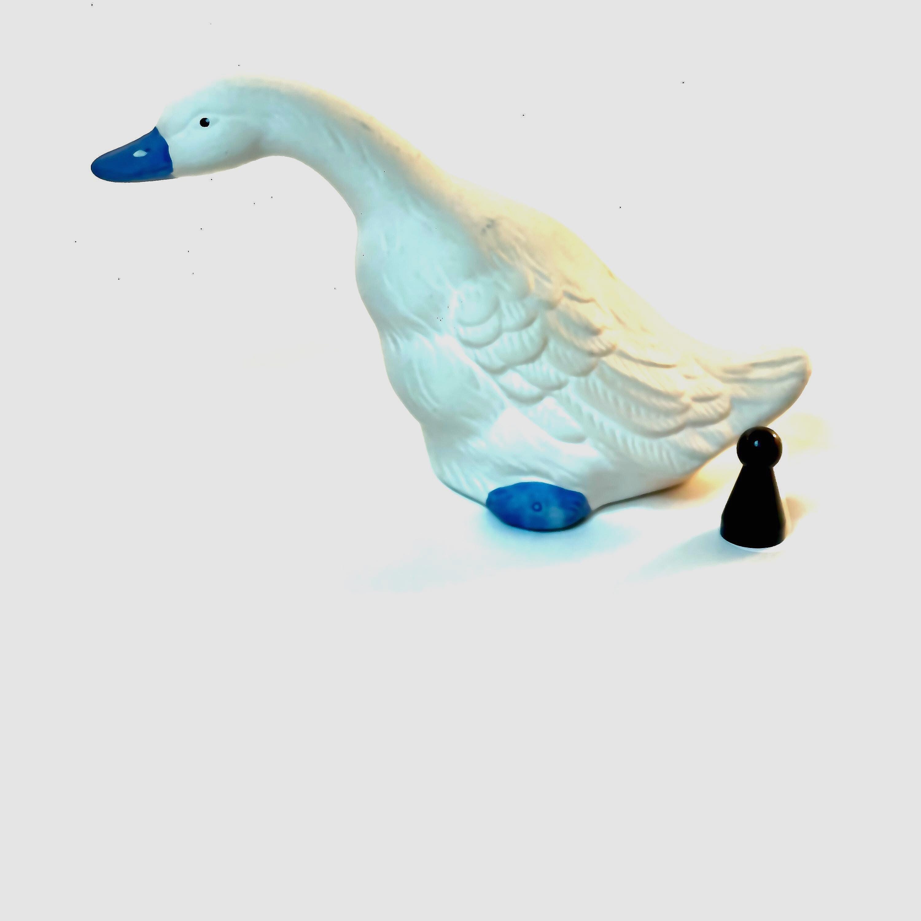 ヴィンテージ磁器製アヒル - 白と青 - 手描きの装飾置物 - Etsy 日本