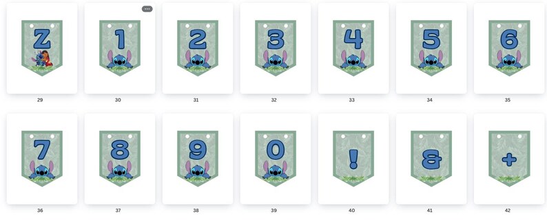 May include: A set of 12 printable banners featuring a blue cartoon character with a green background. The banners include the letters Z and numbers 1 through 10, an exclamation mark, and a plus sign.