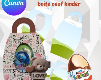 Kinder egg design template in Canva. Create your designs from home.