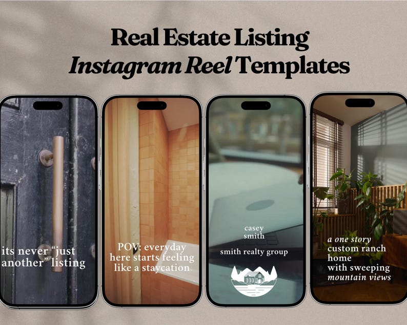 Real Estate Instagram Reel Templates Canva Listing Kit Etsy