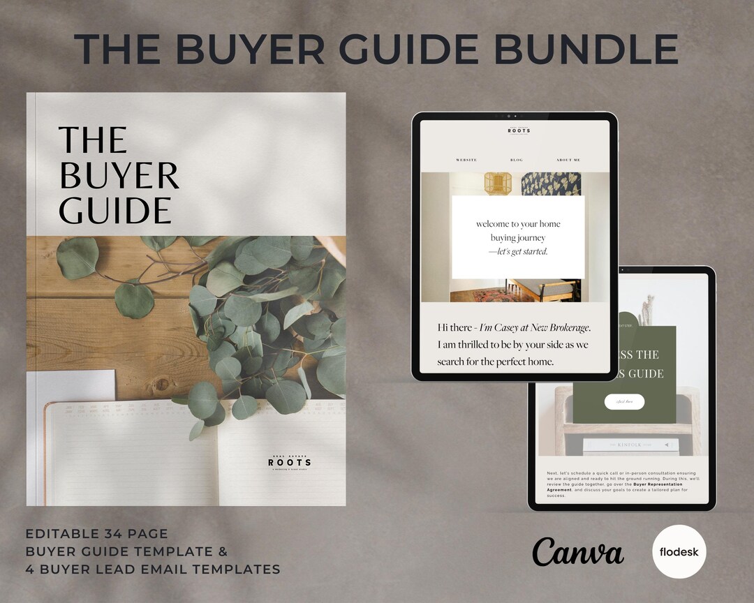 Real Estate Buyer's Guide Bundle: Canva Template & Flodesk Emails - Etsy