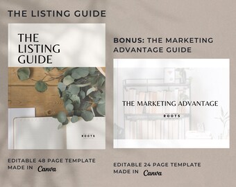 Lot de guides d'annonces immobilières : modèles de marketing pour agents immobiliers (Canva)