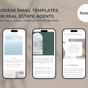 Flodesk-e-mailsjablonen voor onroerend goed: lead nurture voor kopers (11 e-mails)