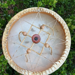 Medicine Wheel Shaman Frame Drum - made with honor in a sacred and traditional way.